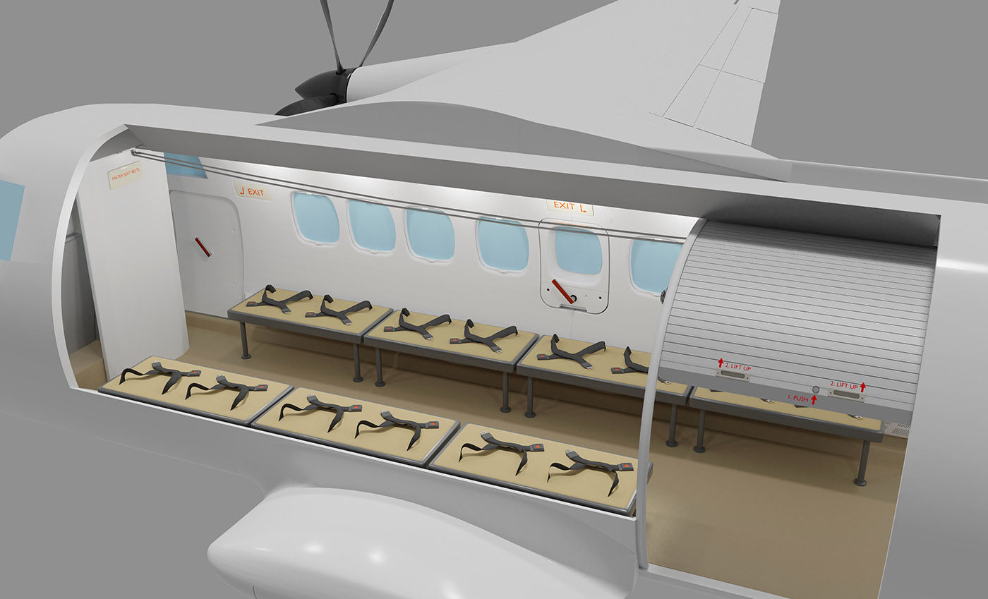 Компоновка салона L-410 Парашютный вариант