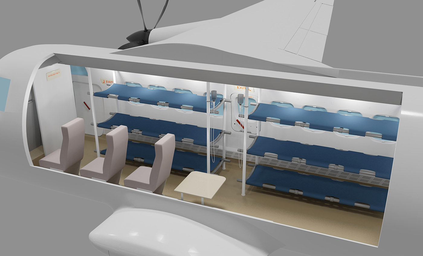 Компоновка салона L-410 Санитарный вариант