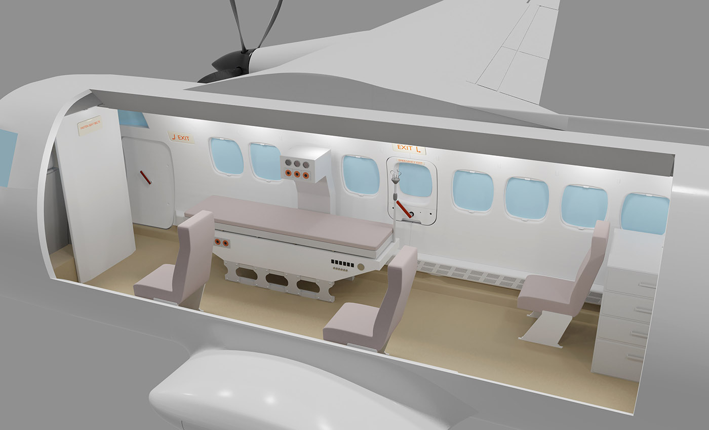 Компоновка салона L-410 Вариант скорой медицинской помощи