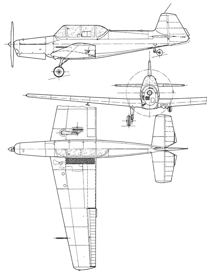 Чертеж Zlin Z-326