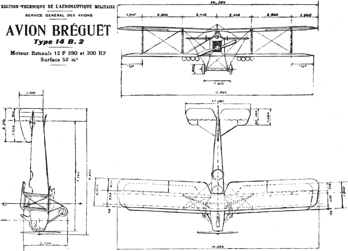 Чертеж Breguet 14