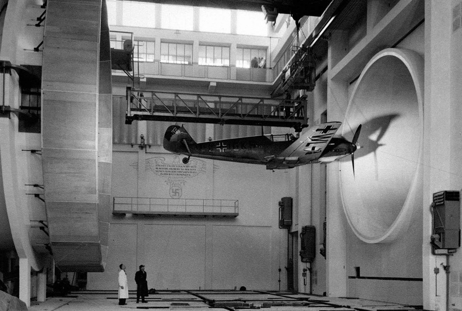 Модель Messerschmitt Bf.109E-3 в аэродинамической трубе