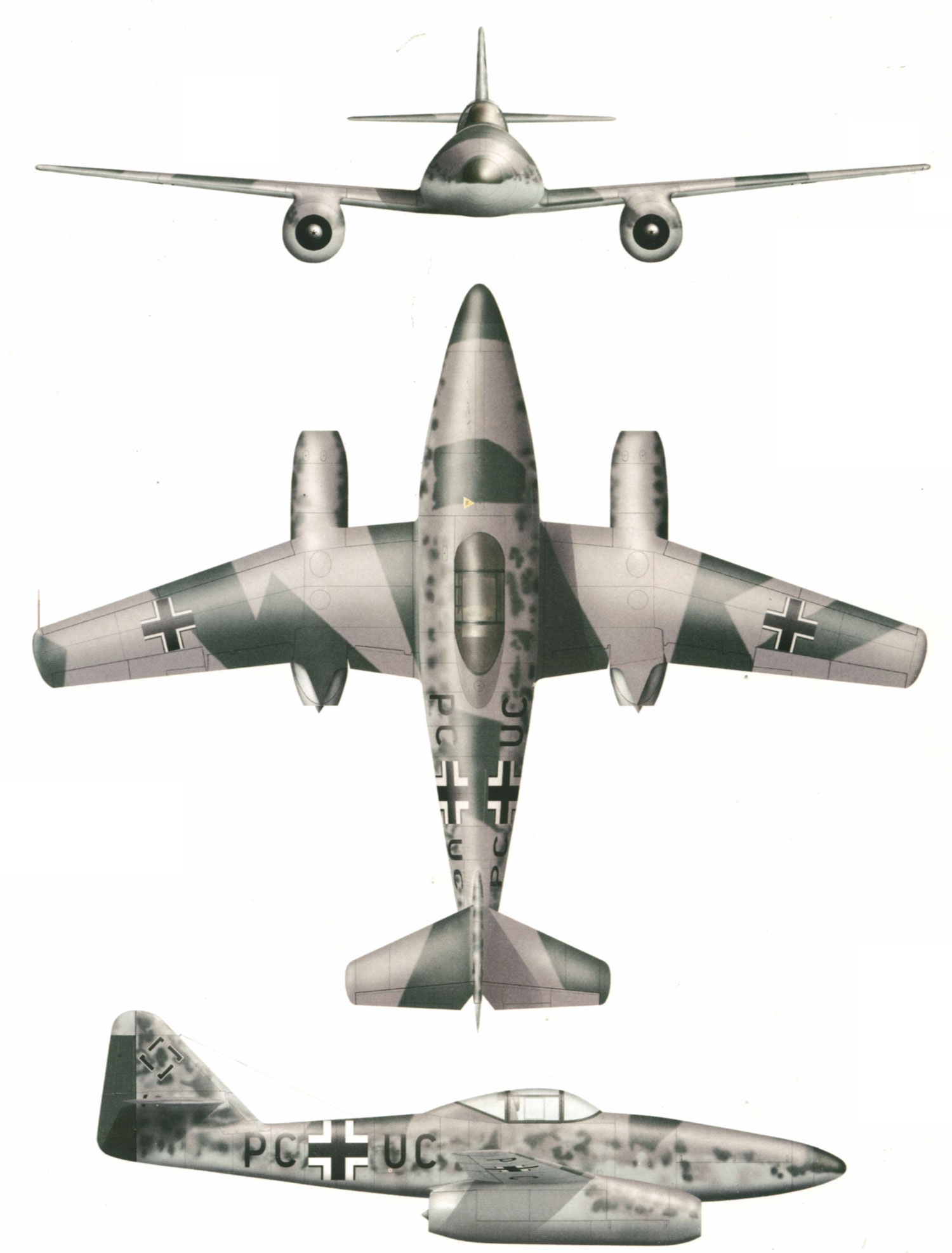 Силуэт Messerschmitt Me 262 V3