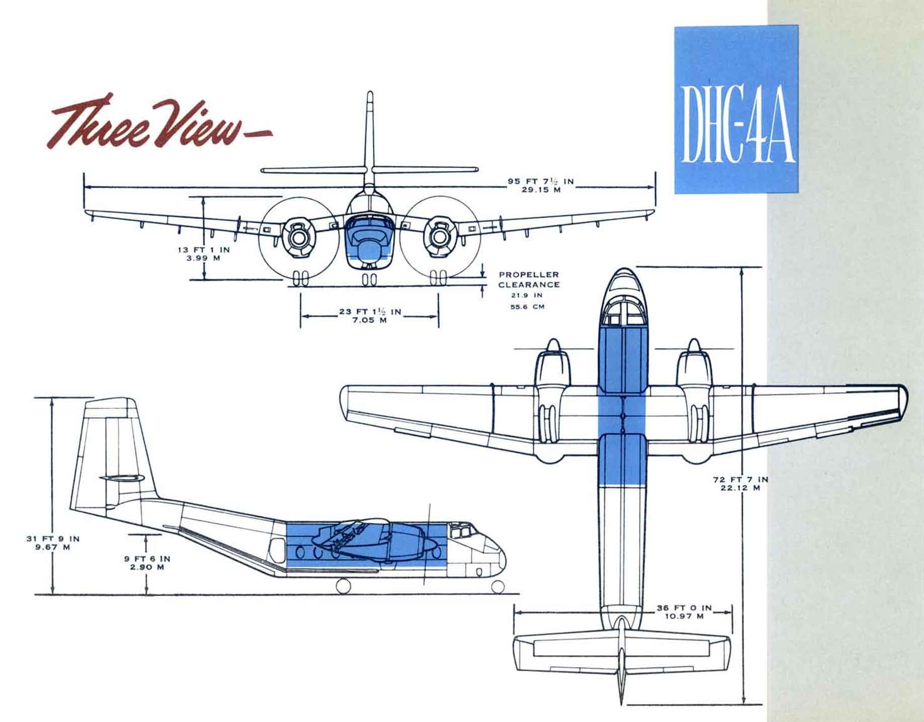 Чертеж De Havilland Canada DHC-4 Caribou