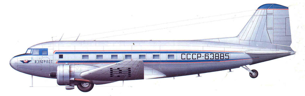 Силуэт самолета Ли-2