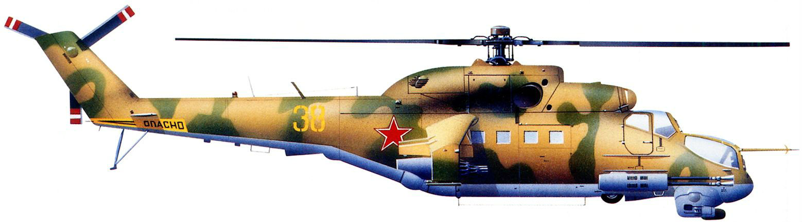 Силуэт вертолета Ми-24П