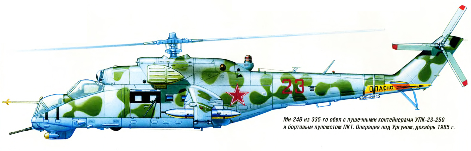 Силуэт вертолета Ми-24В