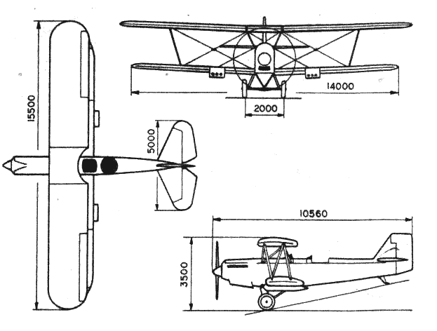 Чертеж штурмовика ТШ-1