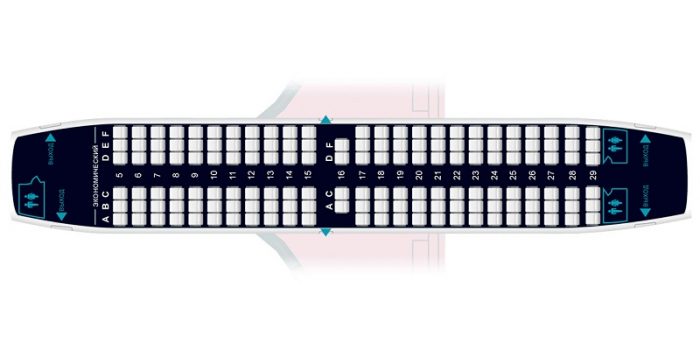 Компоновка салона самолета Boeing 737-300