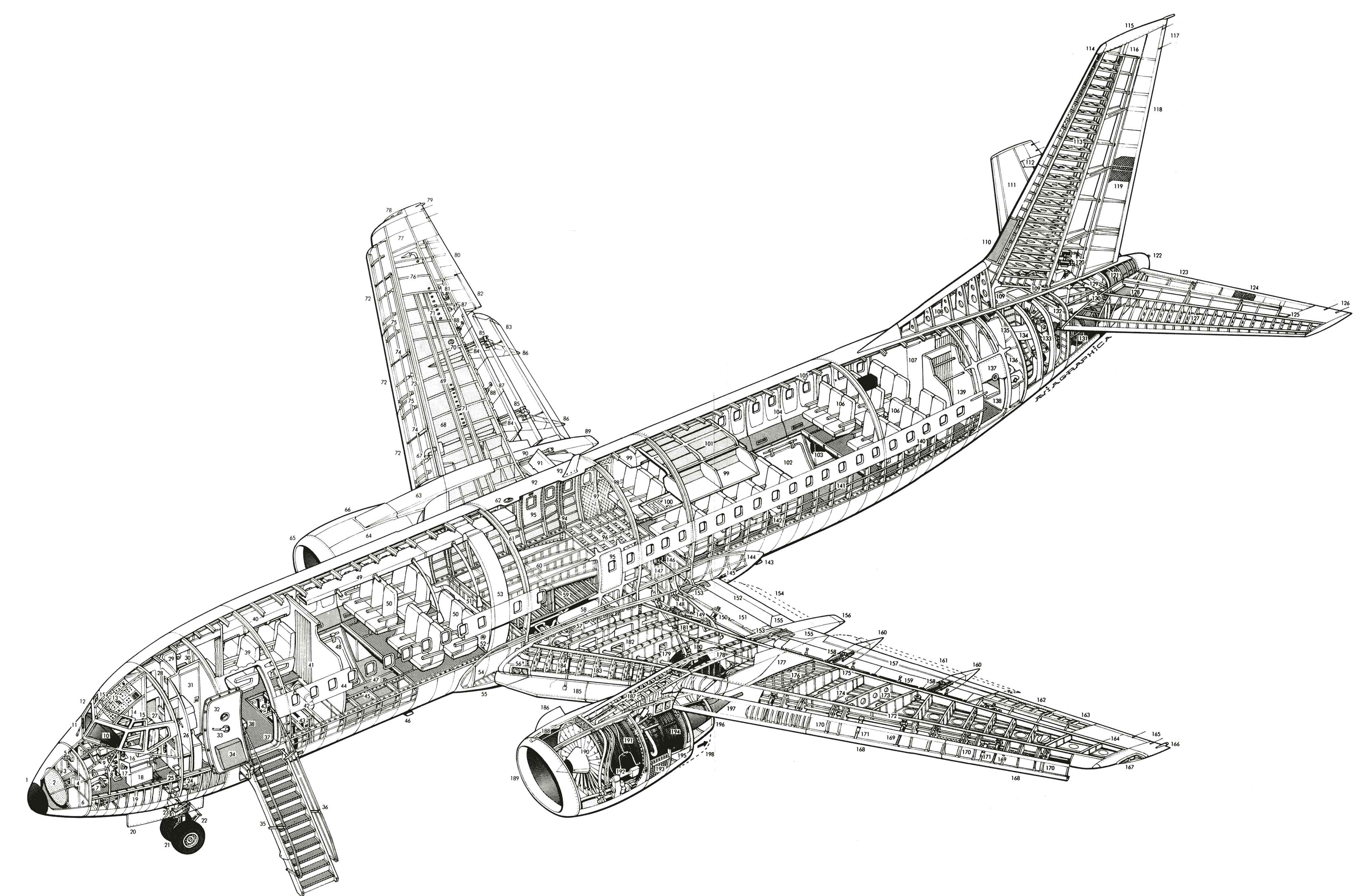 Компоновка самолета Boeing 737-300