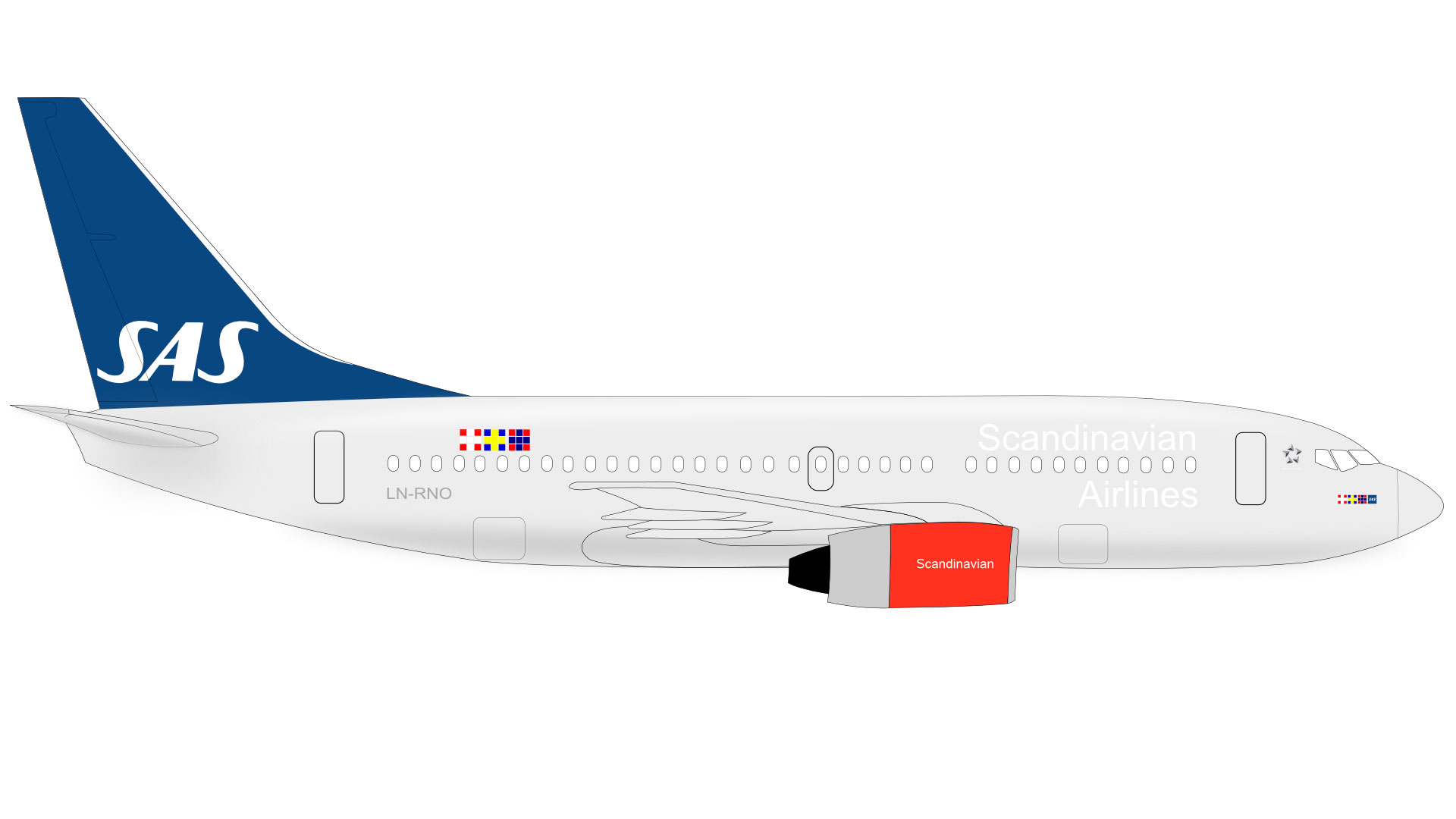 Силуэт самолета Boeing 737-300