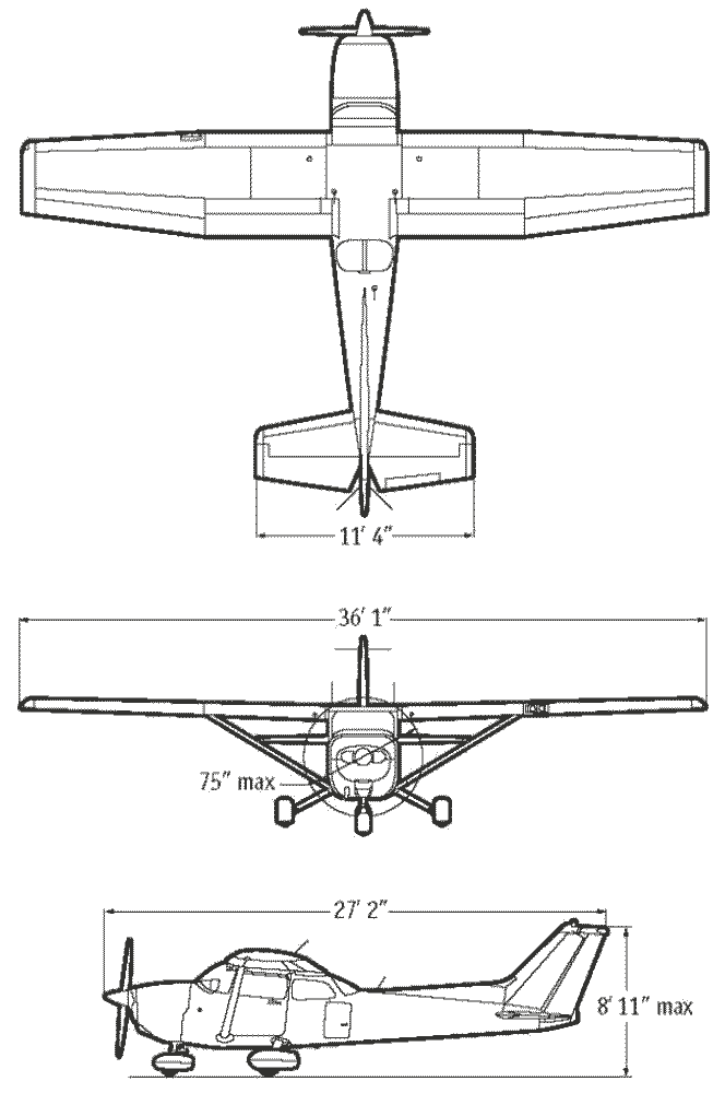 Чертеж Cessna 172