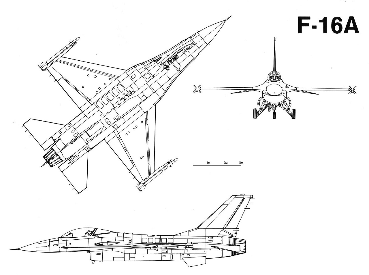 Чертеж Lockheed Martin F-16A