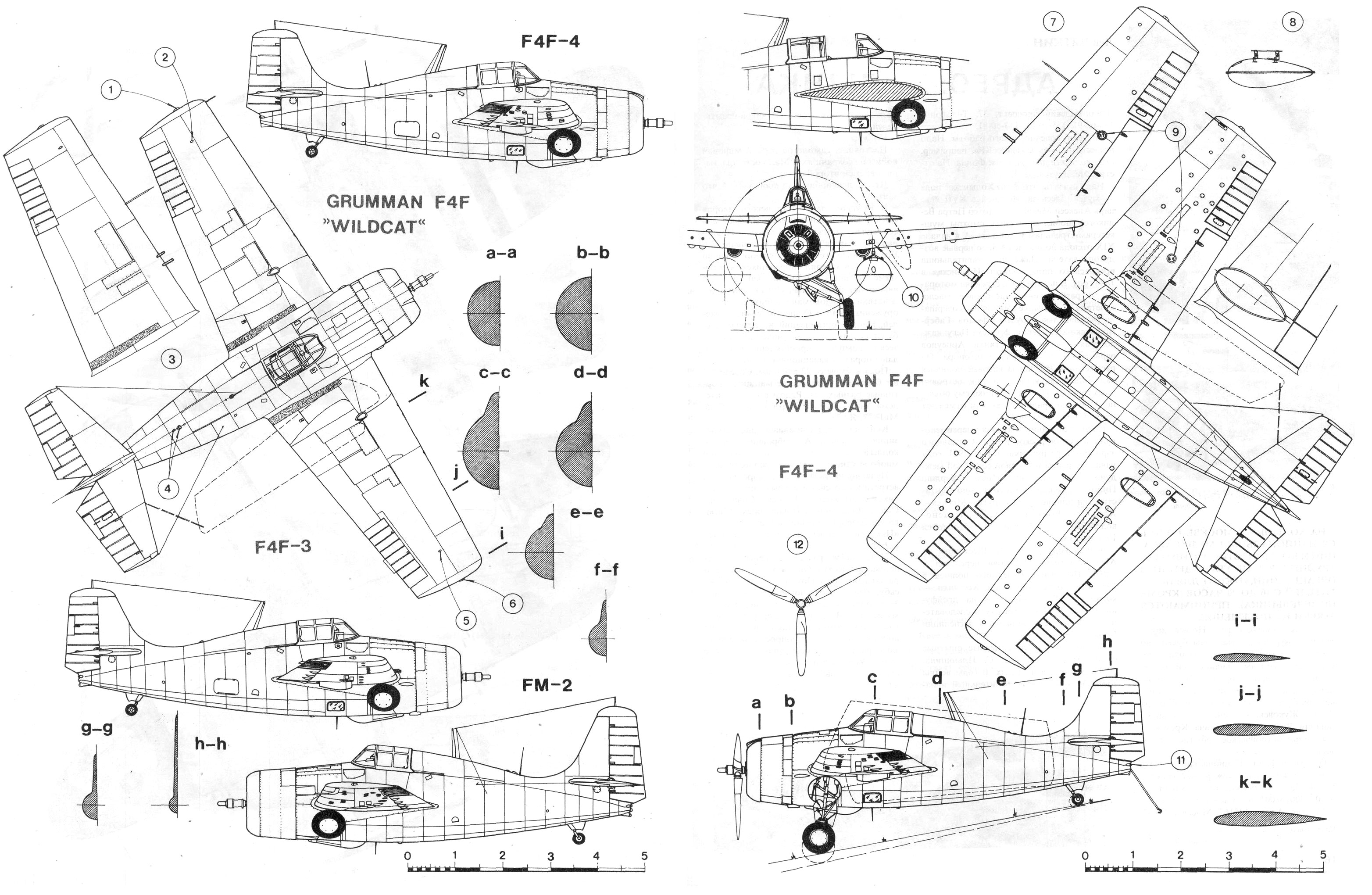 Чертеж Grumman F4F