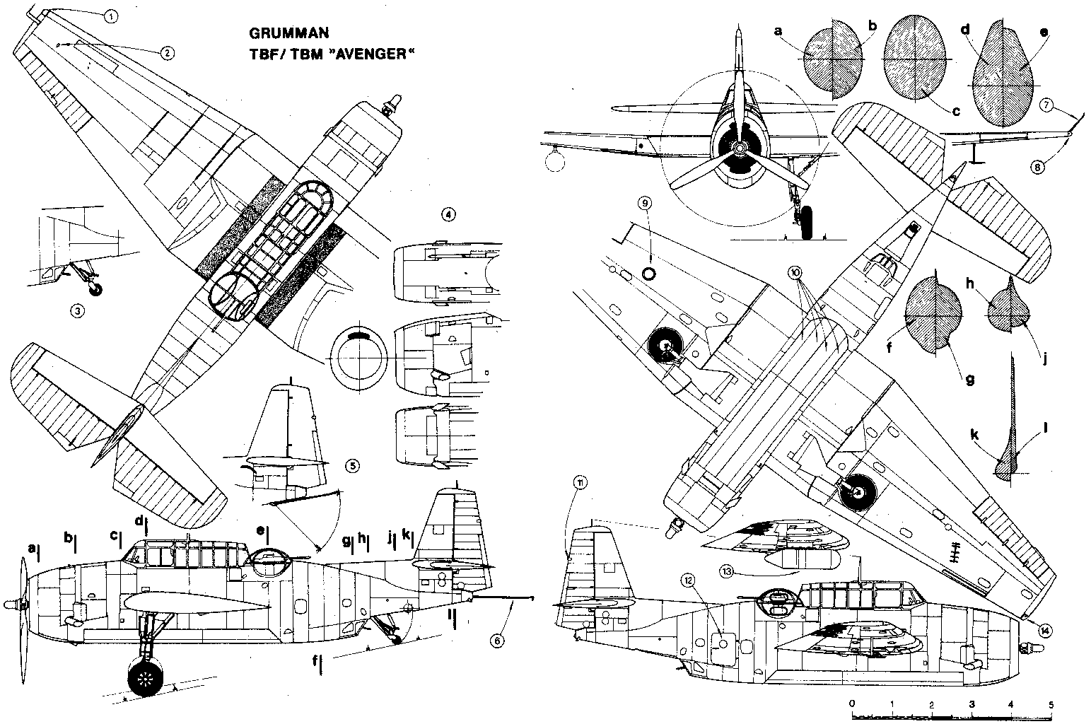Чертеж Grumman Avenger