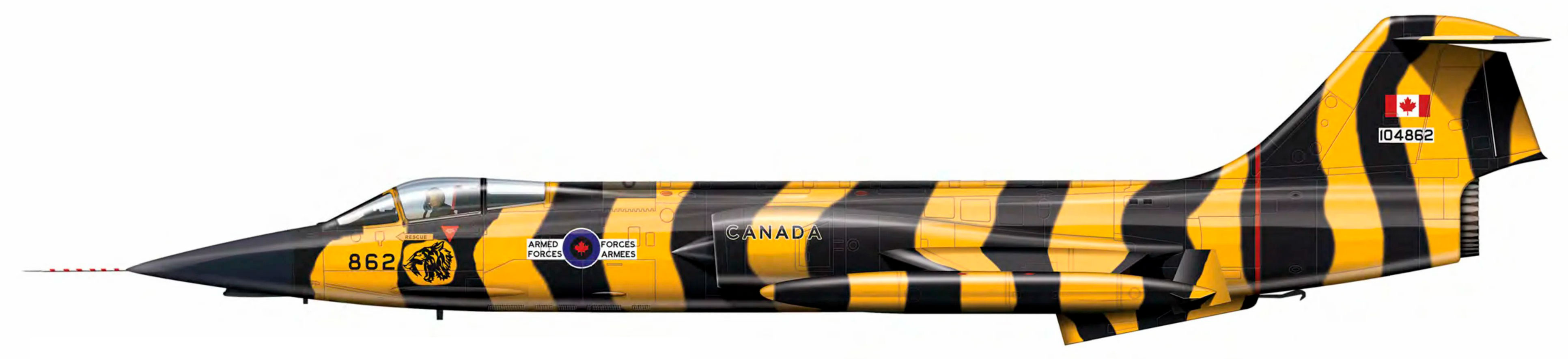 Силуэт истребителя Lockheed CF-104