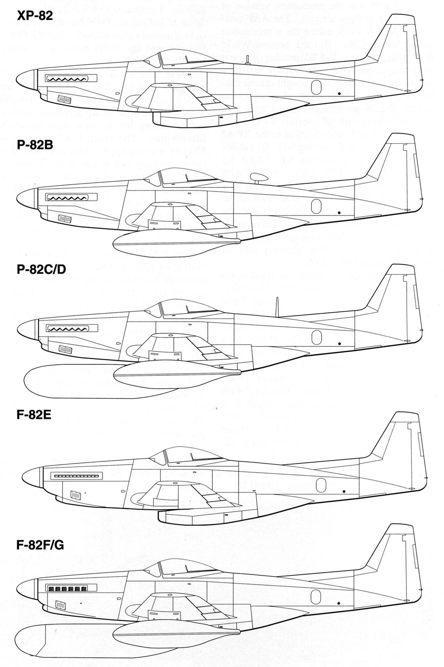 Модификации North American P-82