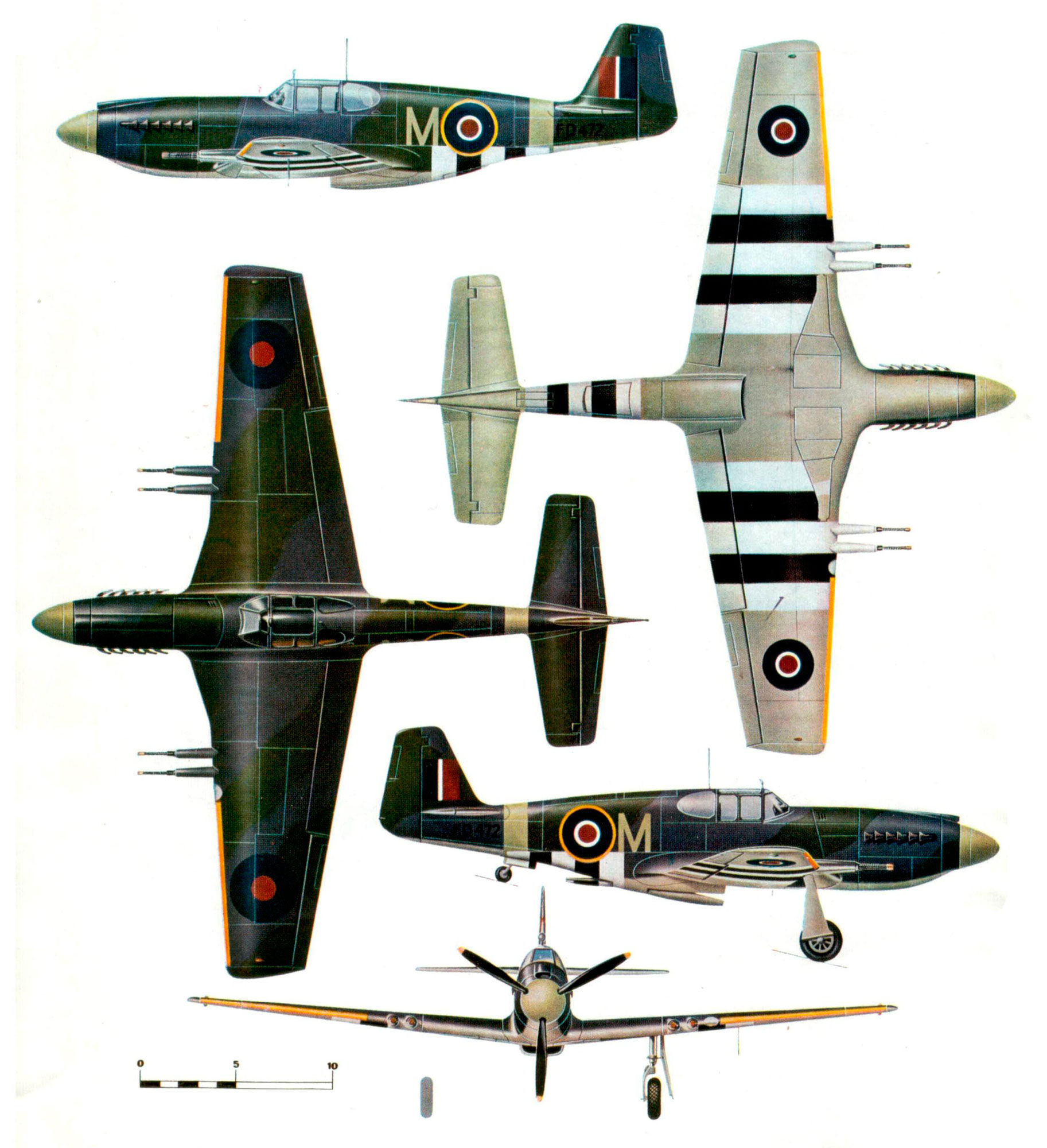 Чертеж North American P-51 Mustang IA