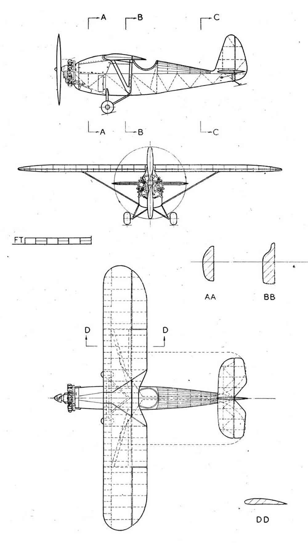 Чертеж Comper C.L.A.7 Swift