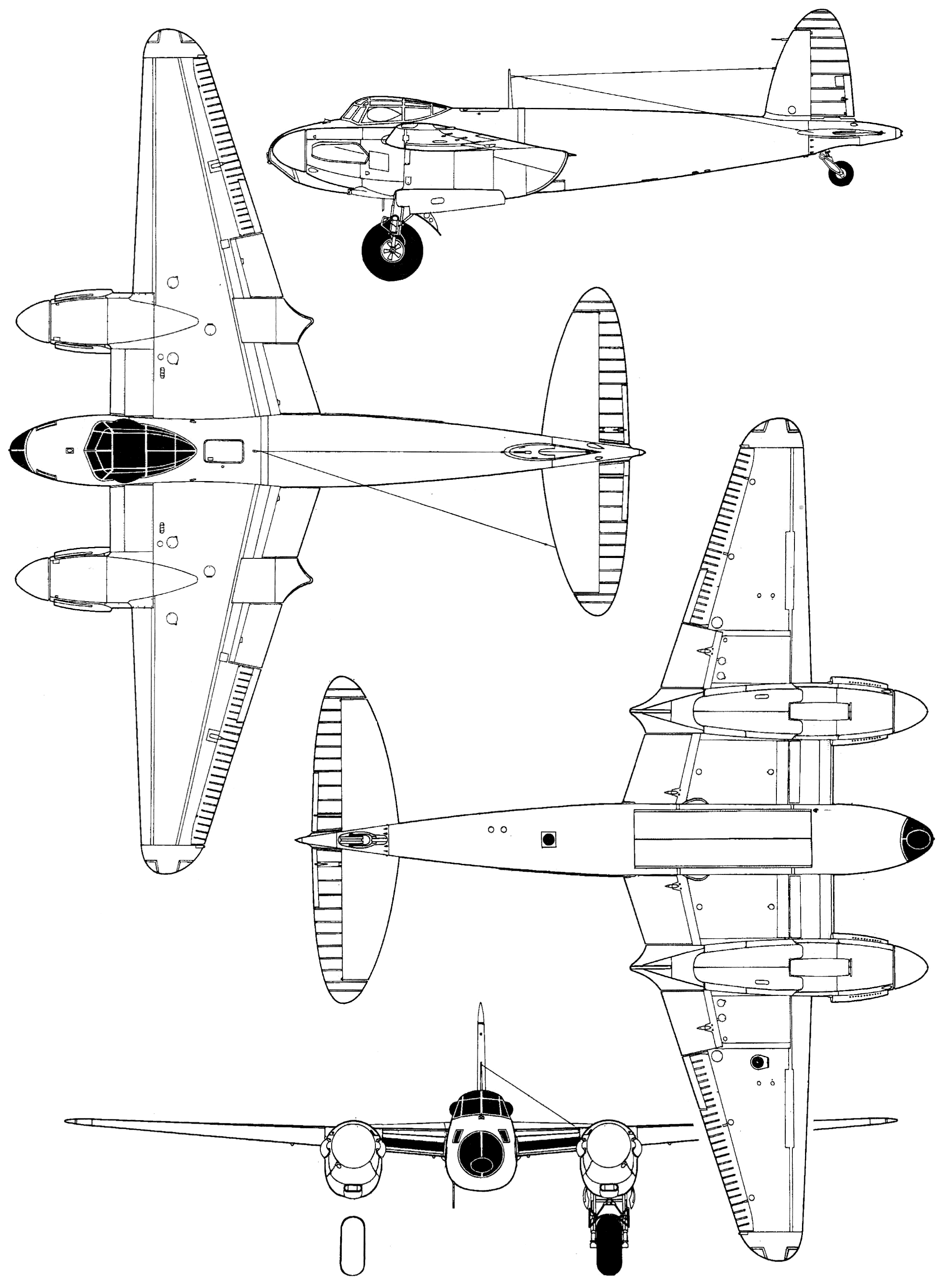 Чертеж Havilland DH.98 Mosquito B Mk IV