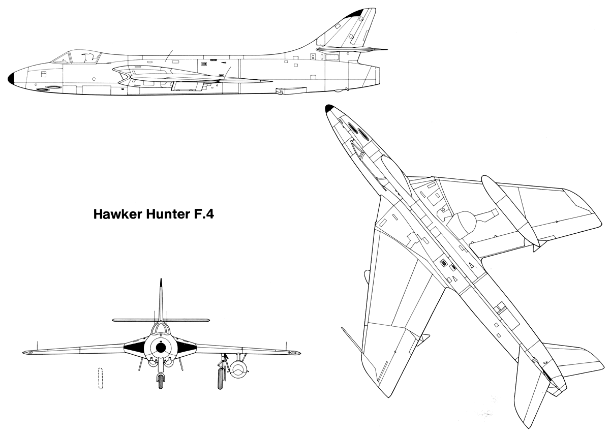 Чертеж Hawker Hunter F4