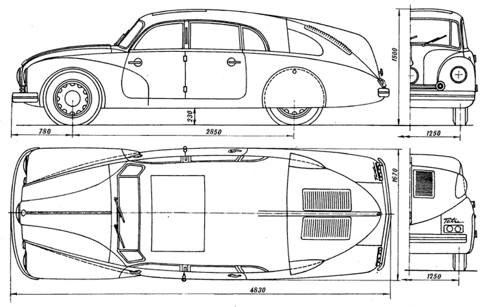 Чертеж Tatra T87