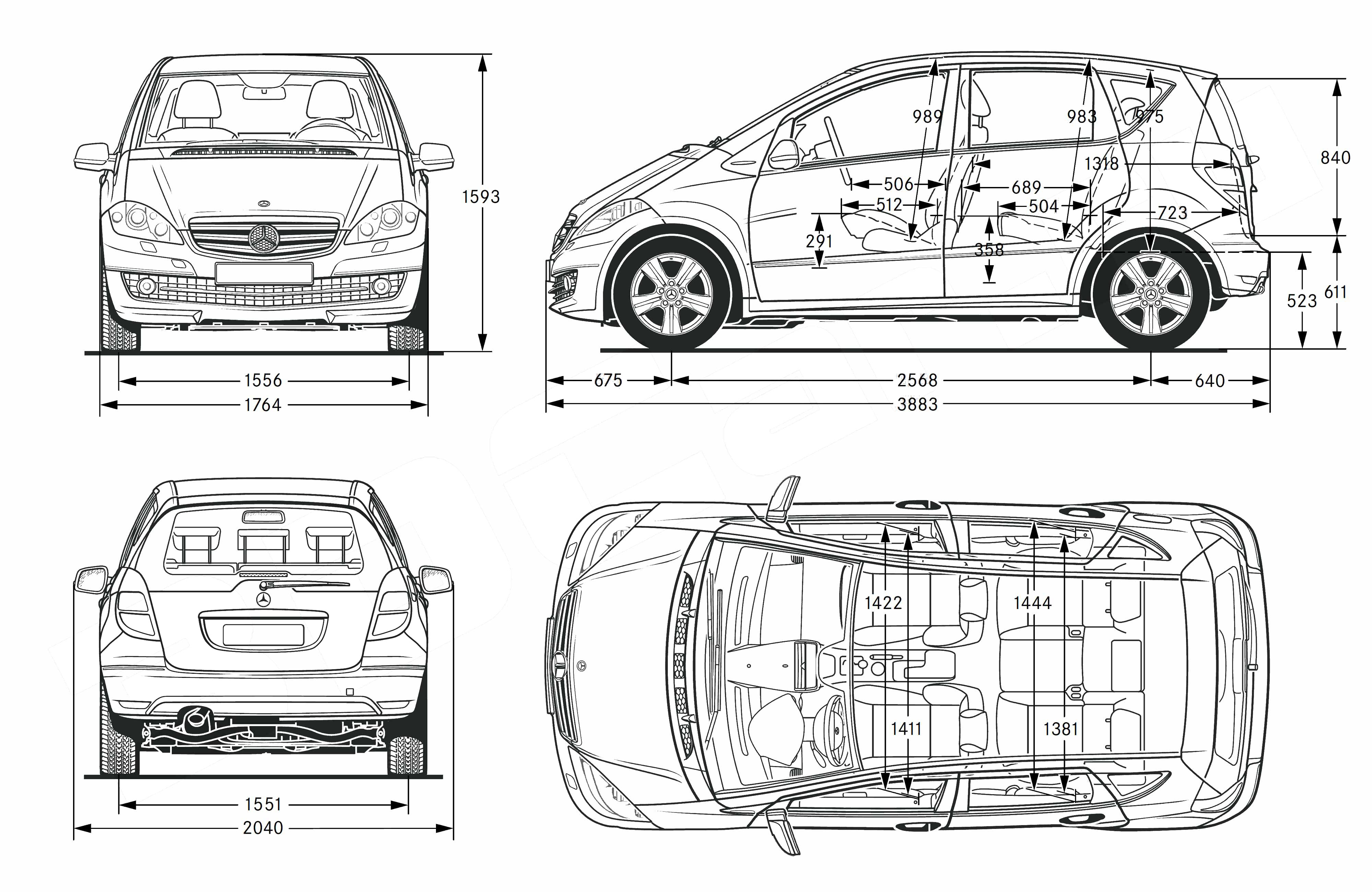 Чертеж Mercedes-Benz w169