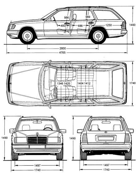 Чертеж Mercedes-Benz s124