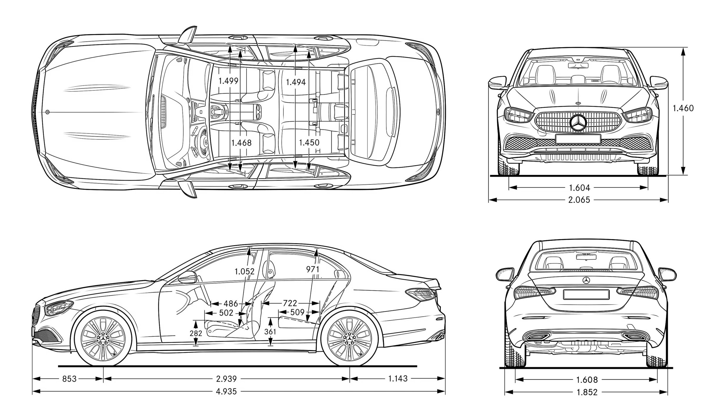 Чертеж Mercedes-Benz w213 рестайлинг