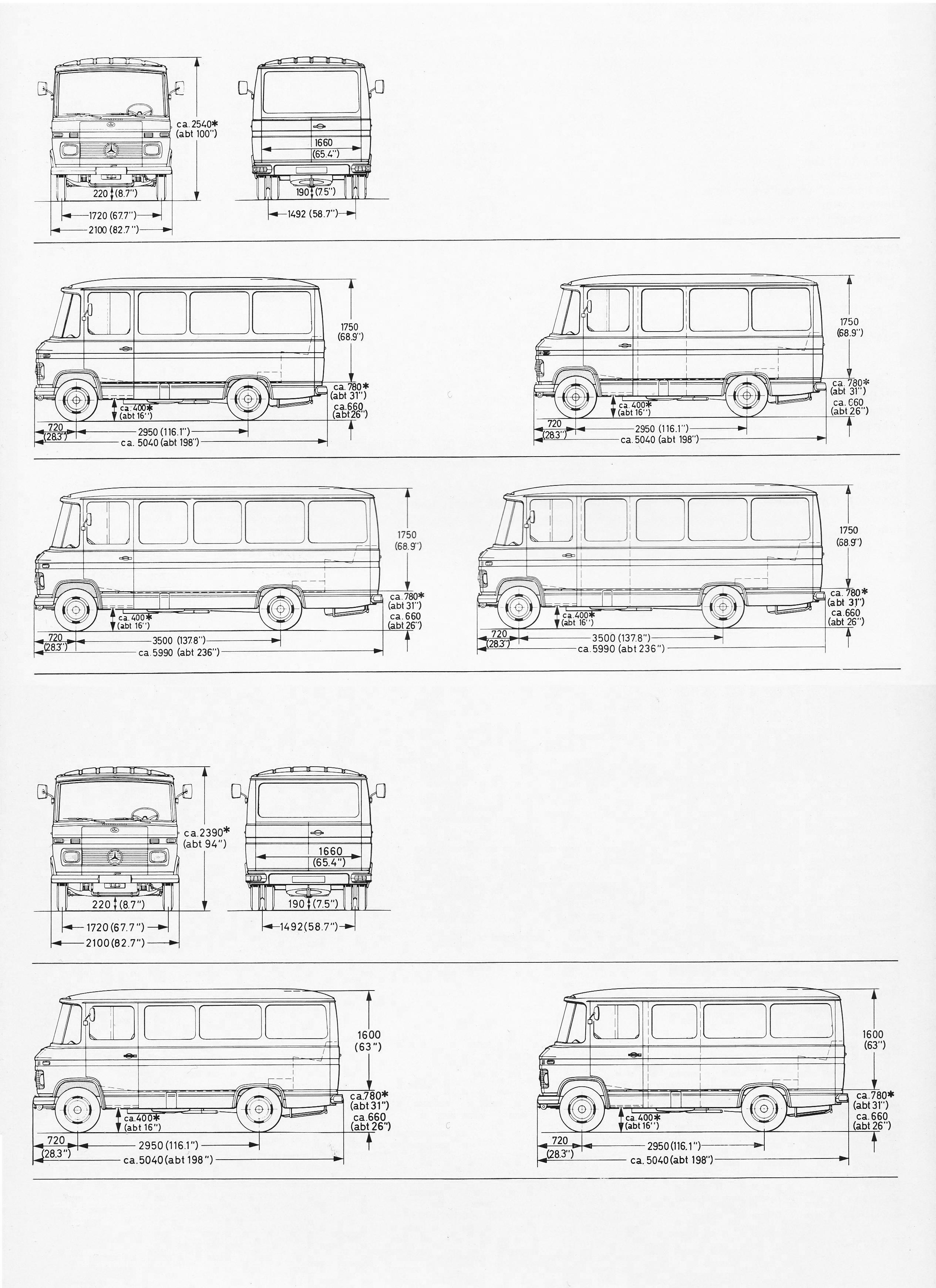 Чертеж Mercedes-Benz O309