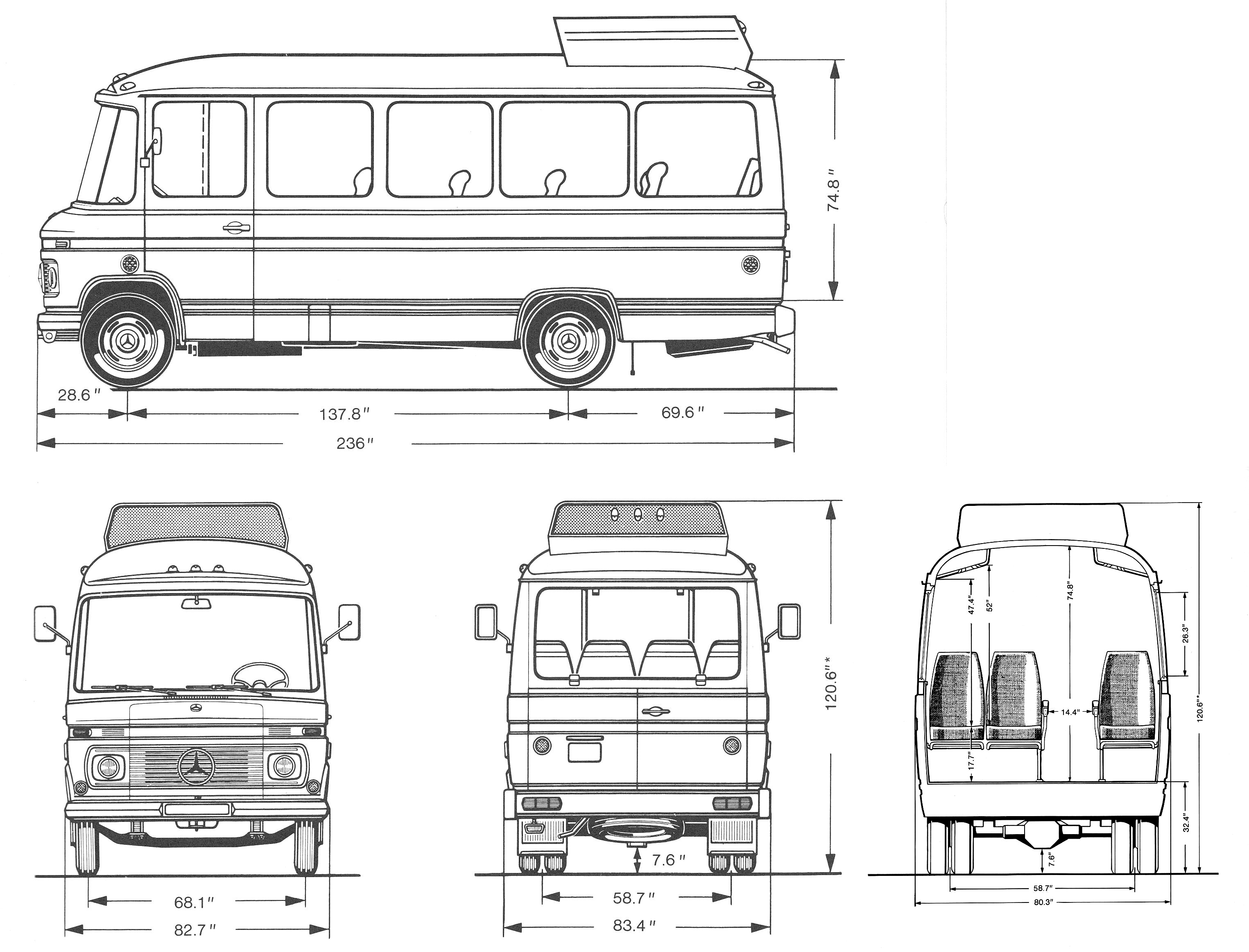 Чертеж Mercedes-Benz O309D