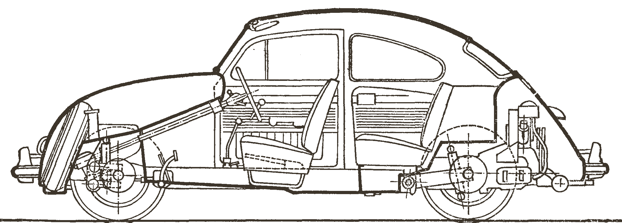 Компоновочная схема Volkswagen Beetle