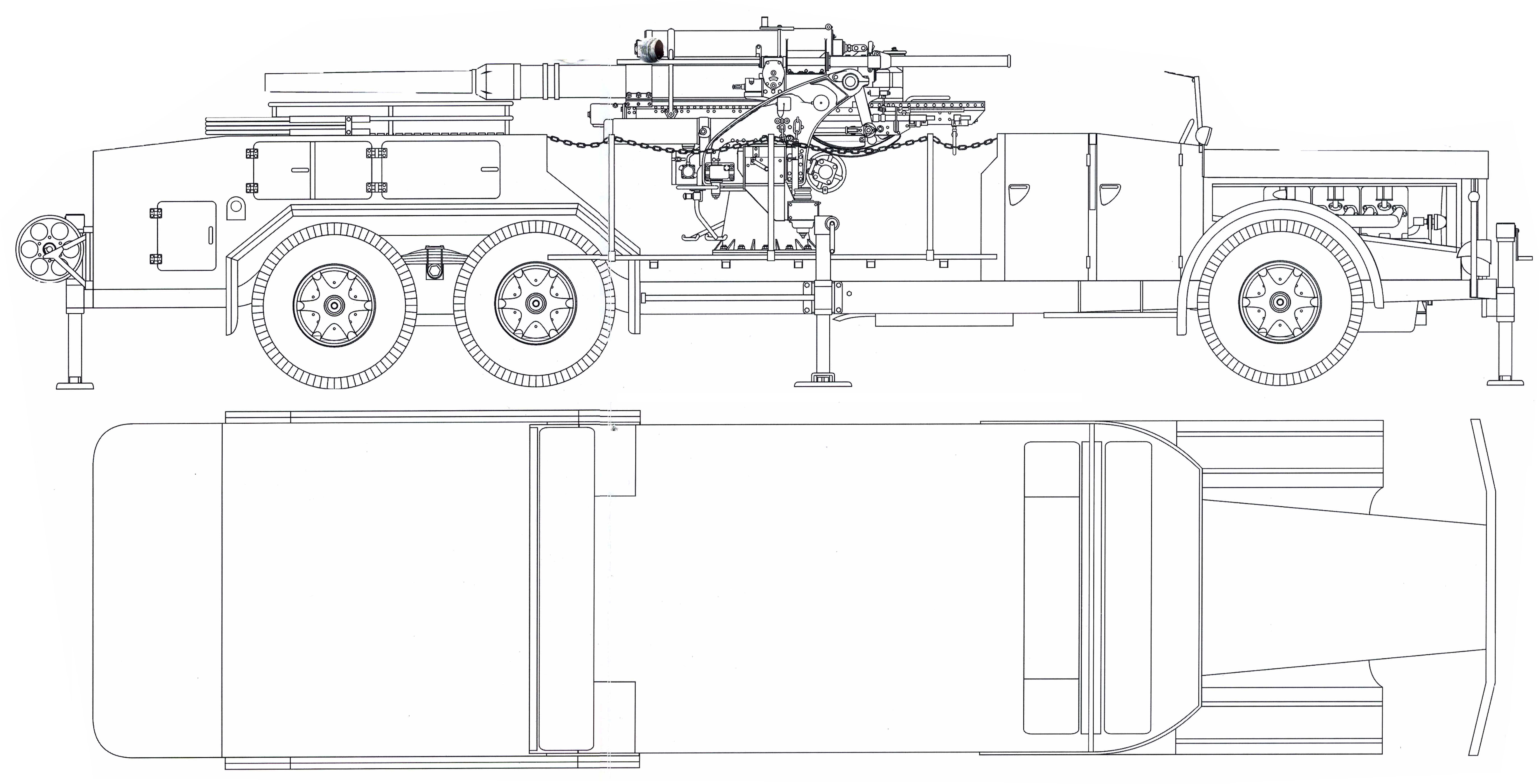 Чертеж Vomag 7 OR 660 mit 8,8 cm Flak New