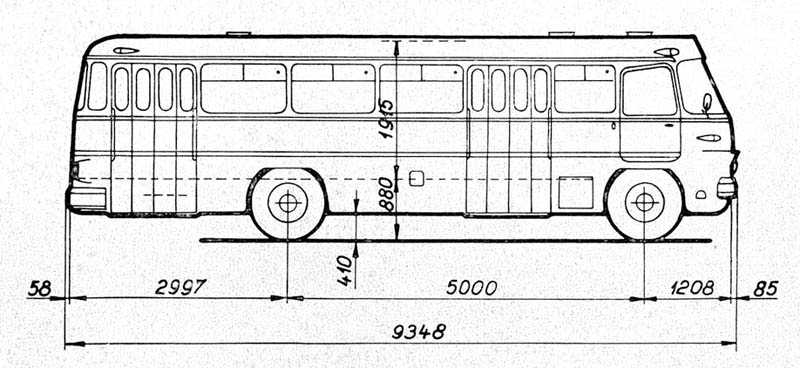 Чертеж автобуса Ikarus-620