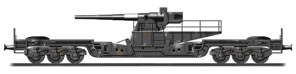 Силуэт железнодорожного орудия 17-cm-Kanone (E)