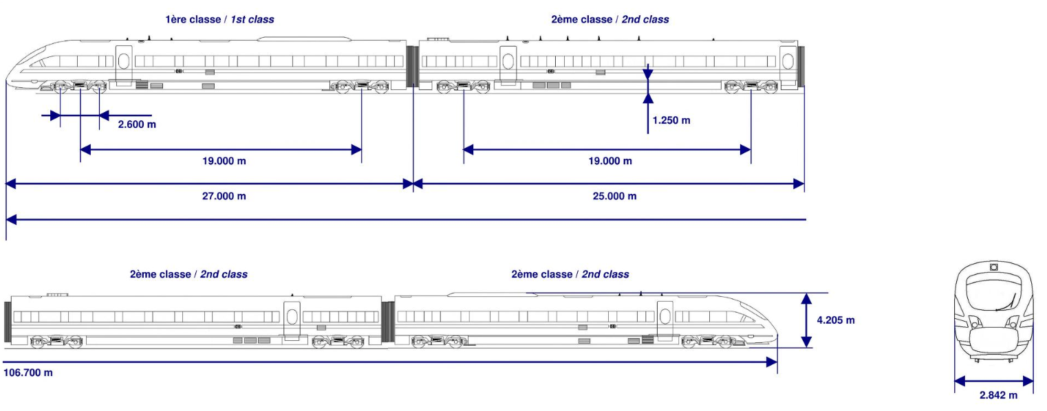 Чертеж скоростного дизель-поезда ICE TD