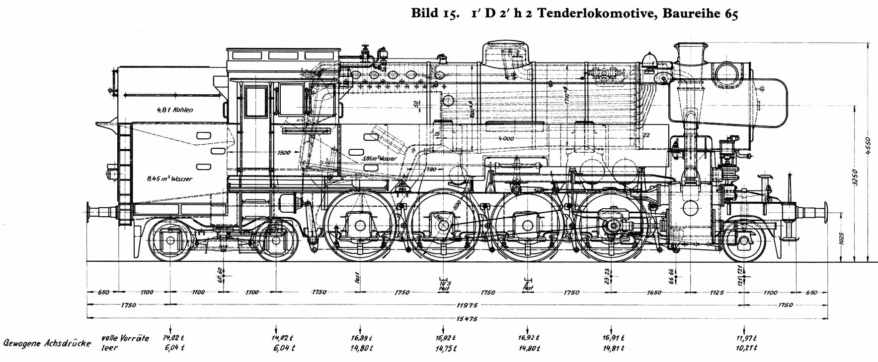 Чертеж паровоза Baureihe 65