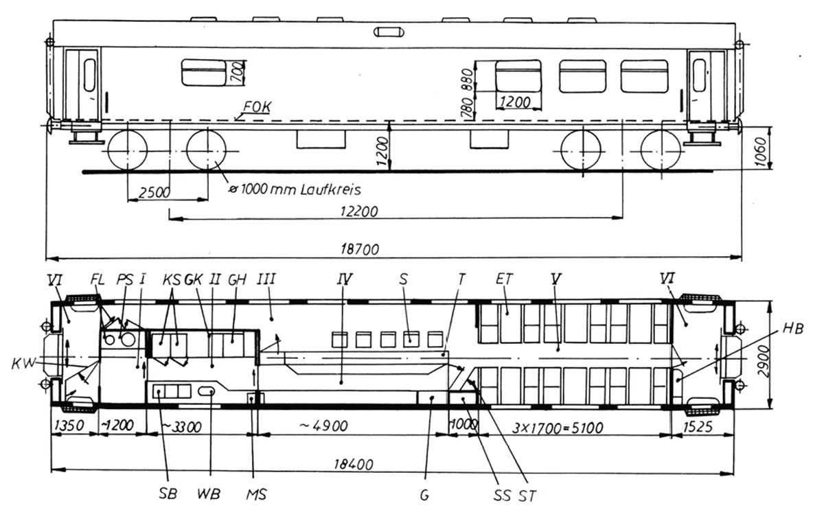 Чертеж вагона ресторана Typ WRge