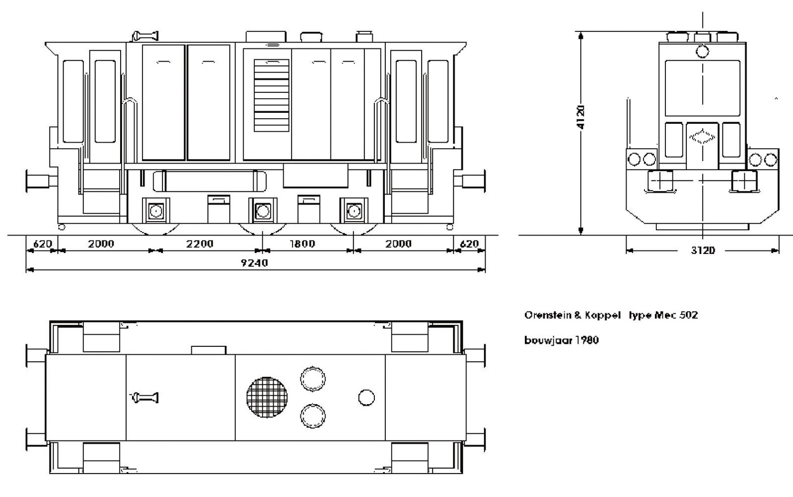 Чертеж маневрового тепловоза O&K MEC 502