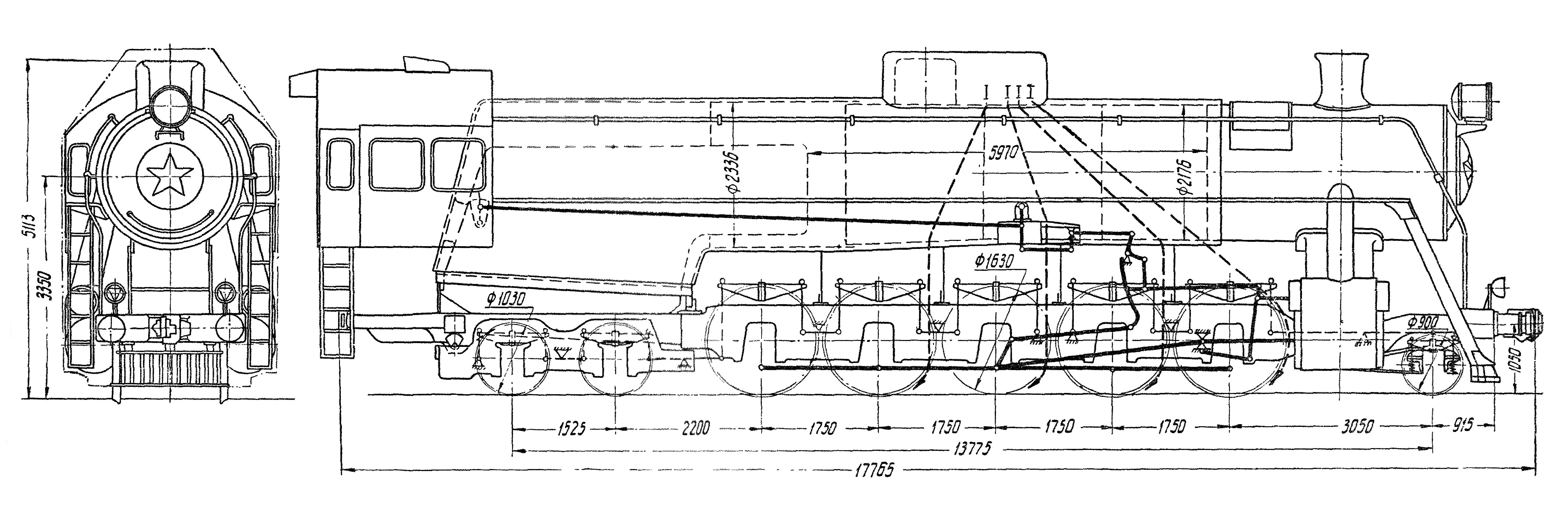 Чертеж паровоза серии 23-001