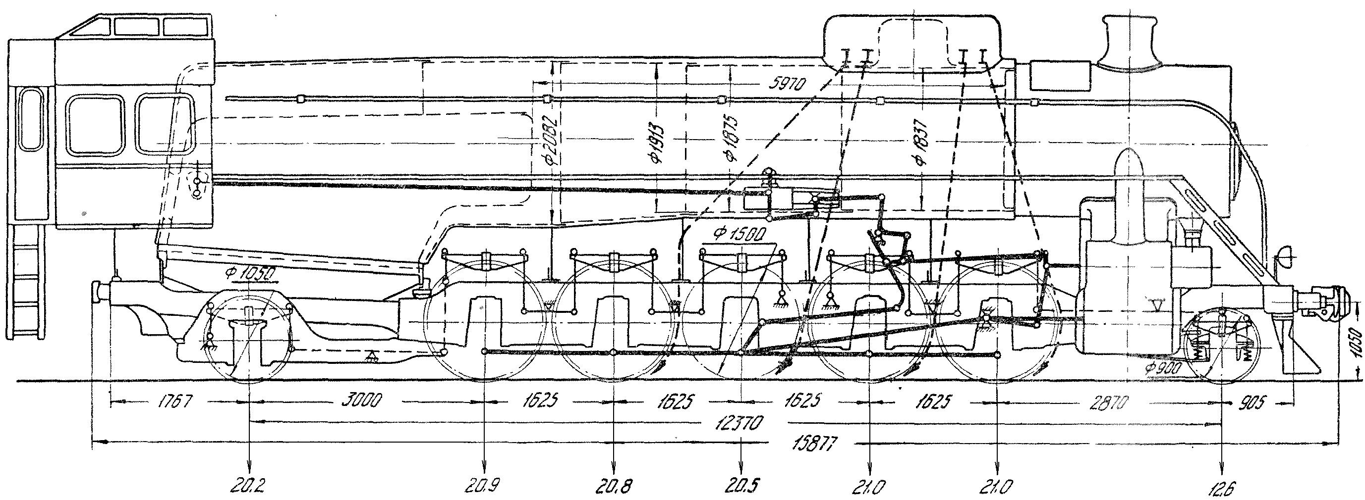 Чертеж паровоза ФД20