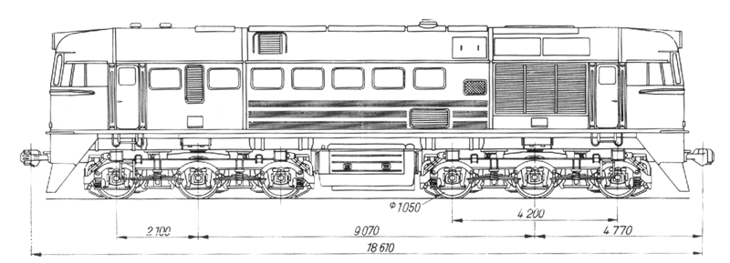 Чертеж тепловоз М62