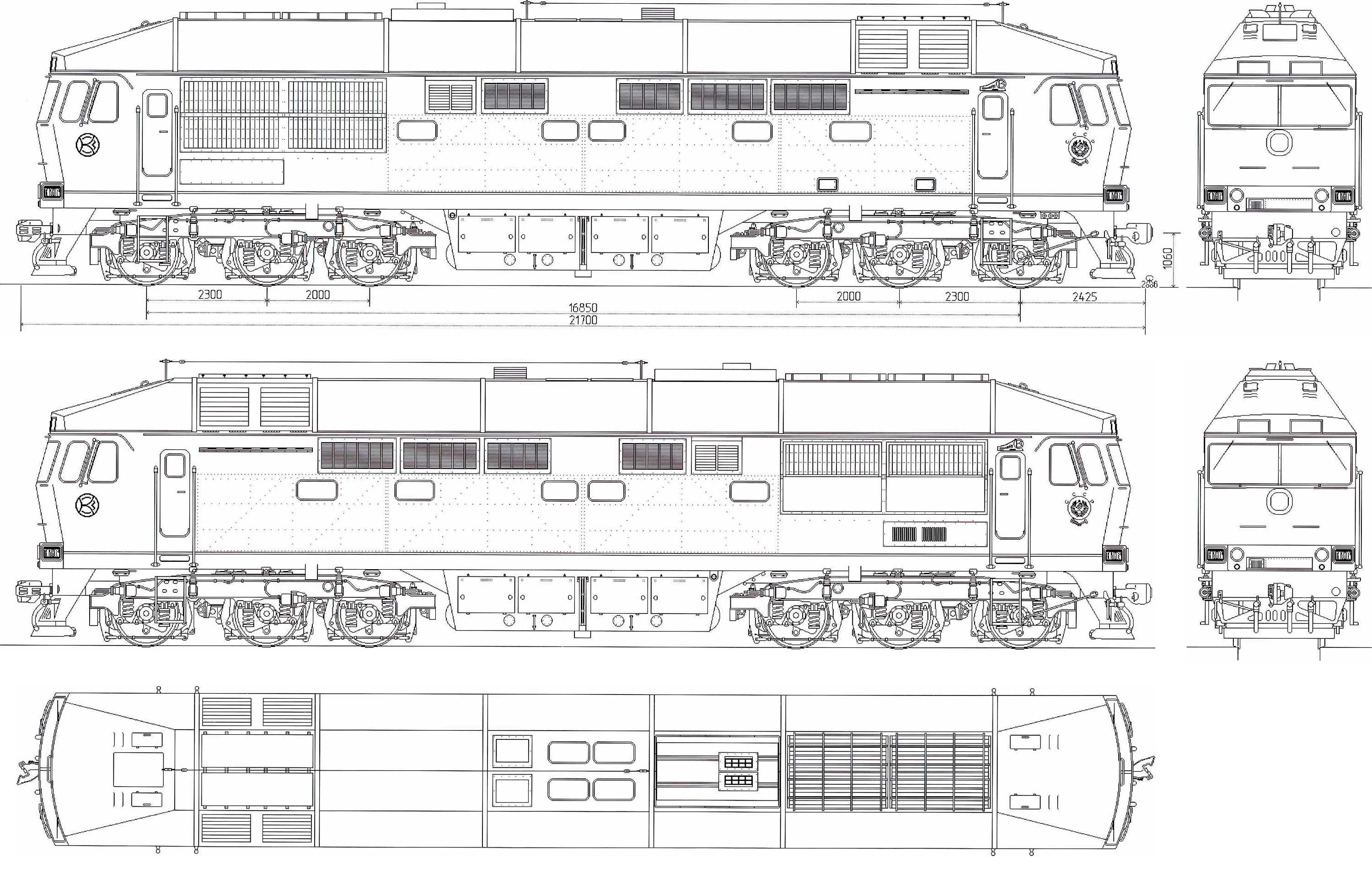 Чертеж серийного тепловоза ТЭП70