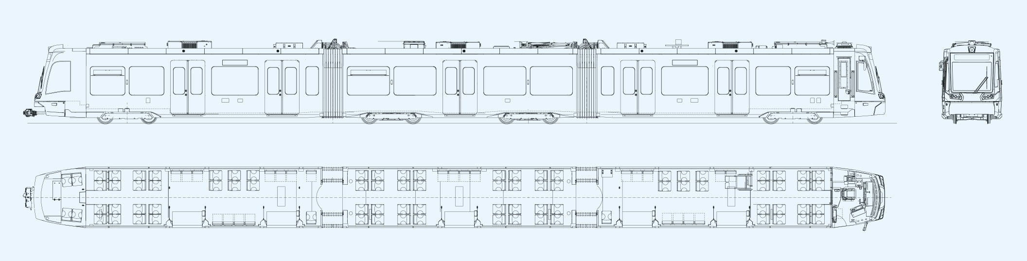 Чертеж трамвая Stadler Citylink Germany