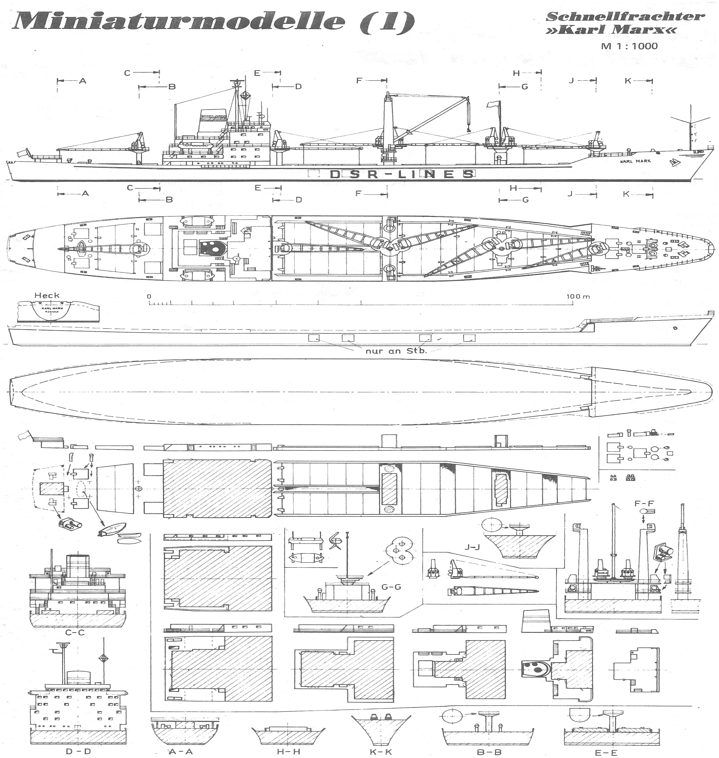 Чертеж сухогруза Schnellfrachter (Typ I)