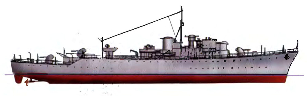 Силуэт миноносца Brecon