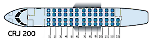 Расположение мест в самолете Bombardier CRJ-200