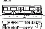 Чертеж автобуса МАЗ-2031