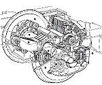 Схема расположения привода на одной оси тележки локомотива Eurotunnel Class 9