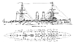 Чертеж крейсера Диана